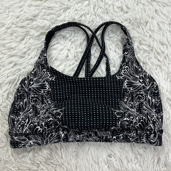 Lululemon Energy Bra Infinity Energy Bra Alpine White Black - Picture 1 of 4